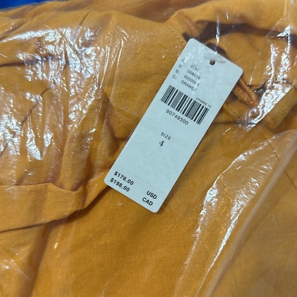 NWT! Anthropologie Sleeveless Asymmetrical Open-Back Linen Midi Dress - Yellow - Picture 5 of 5